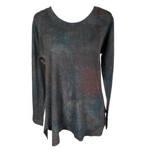 Soft Surroundings women's PS long sleeve round neckline soft multi-colored top